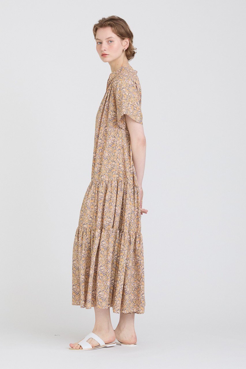 【ハウス オブ ロータス/HOUSE OF LOTUS】のペイズリープリントティアードワンピース 人気、トレンドファッション・服の通販 founy(ファニー) 　ファッション　Fashion　レディースファッション　Fashion for Women　ワンピース　Dresses　チュニック　Tunic Tops & Dresses　スタンド　Stand Collar, Upright Stand　チュニック　Tunic, Long Top　ティアード　Tiered, Tiered Style　フェミニン　Feminine, Girly　ペイズリー　Paisley, Ethnic Pattern　ロング　Long, Long-Length　エレガント 上品　Elegant　other-7|ID: prp329100004607419 ipo3291000000032893662