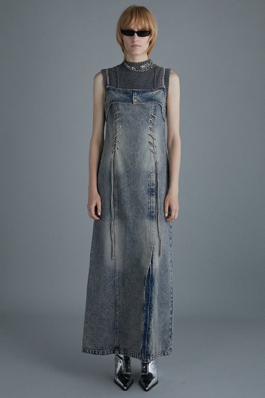 【プランク プロジェクト/PRANK PROJECT】の4ステップデニムキャミワンピース / 4 Steps Denim Cami Dress 人気、トレンドファッション・服の通販 founy(ファニー) 　ファッション　Fashion　レディースファッション　Fashion for Women　ワンピース　Dresses　フォーマル・パーティードレス・結婚式用ドレス　Elegant & Casual Dresses　キャミソールワンピース　Camisole Dresses　チュニック　Tunic Tops & Dresses　インナー　Innerwear　ウォッシュ　Washed Finish　ケミカル　Chemical, Chemical Wash　チュニック　Tunic, Long Top　デニム　Denim, Jeans Material　ロング　Long, Long-Length　other-7|ID: prp329100004607423 ipo3291000000032893706