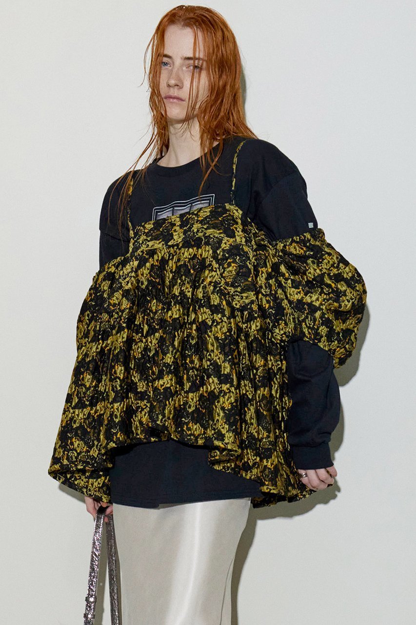 【メゾンスペシャル/MAISON SPECIAL】のJacquard 2way Puff Sleeves Tunic/ジャガード2WAYパフスリーブチュニック 人気、トレンドファッション・服の通販 founy(ファニー) 　ファッション　Fashion　レディースファッション　Fashion for Women　ワンピース　Dresses　チュニック　Tunic Tops & Dresses　ショーツ　Shorts, Short Pants　シルバー　Silver, Metallic Silver　シンプル　Simple, Minimal　スリーブ　Sleeve, Long Sleeve / Short Sleeve　チュニック　Tunic, Long Top　デニム　Denim, Jeans Material　ロング　Long, Long-Length　エレガント 上品　Elegant　other-6|ID: prp329100004607424 ipo3291000000032893737