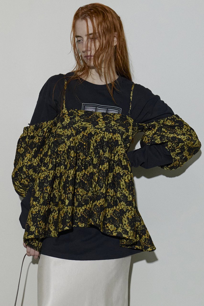 【メゾンスペシャル/MAISON SPECIAL】のJacquard 2way Puff Sleeves Tunic/ジャガード2WAYパフスリーブチュニック 人気、トレンドファッション・服の通販 founy(ファニー) 　ファッション　Fashion　レディースファッション　Fashion for Women　ワンピース　Dresses　チュニック　Tunic Tops & Dresses　ショーツ　Shorts, Short Pants　シルバー　Silver, Metallic Silver　シンプル　Simple, Minimal　スリーブ　Sleeve, Long Sleeve / Short Sleeve　チュニック　Tunic, Long Top　デニム　Denim, Jeans Material　ロング　Long, Long-Length　エレガント 上品　Elegant　other-7|ID: prp329100004607424 ipo3291000000032893740