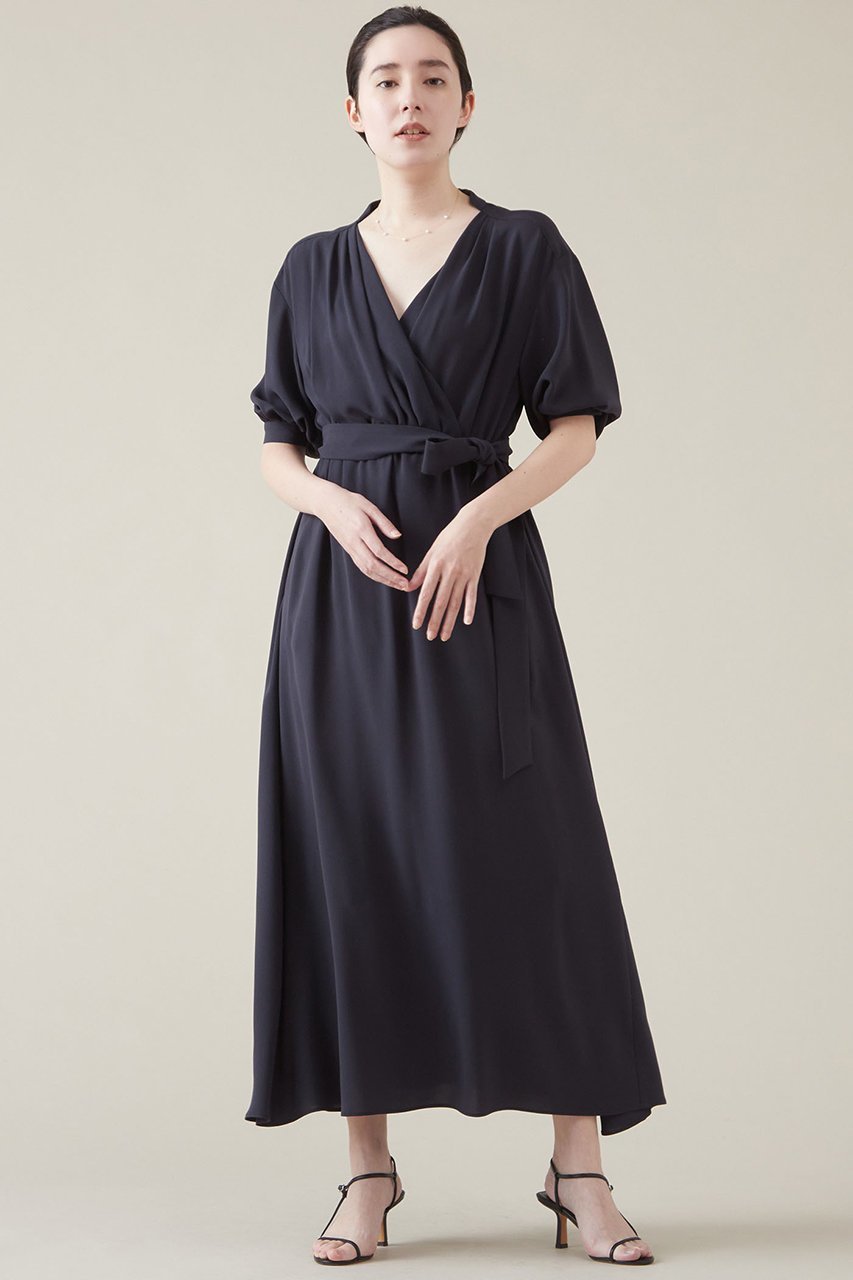 【マルティニーク/martinique】のカシュクールワンピース インテリア・キッズ・メンズ・レディースファッション・服の通販 founy(ファニー) 　ファッション　Fashion　レディースファッション　Fashion for Women　ワンピース　Dresses　チュニック　Tunic Tops & Dresses　おすすめ　Recommended / Our Picks　エレガント 上品　Elegant　チュニック　Tunic, Long Top　ロング　Long, Long-Length　夏　Summer　ネイビー|ID: prp329100004607432 ipo3291000000032893965