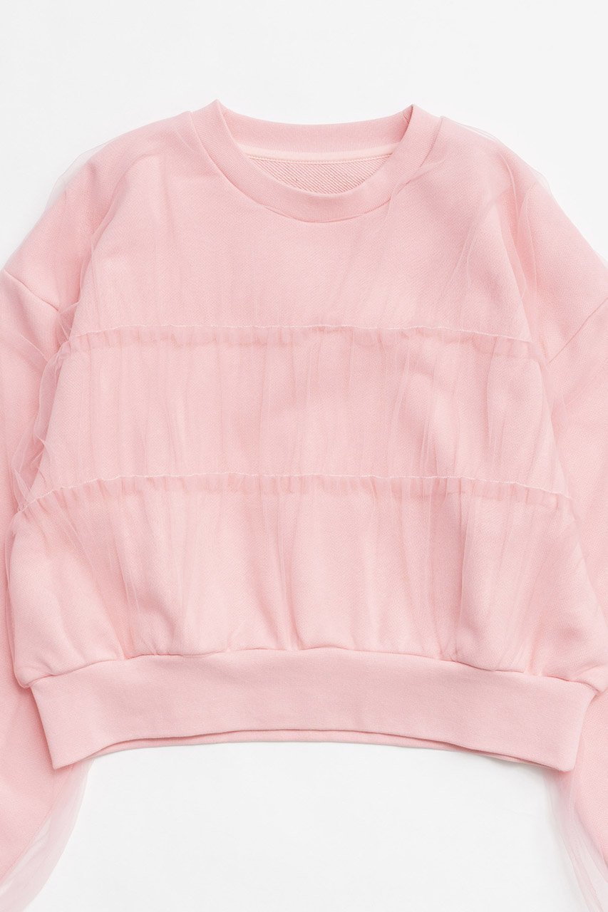 【メゾンスペシャル/MAISON SPECIAL】のTulle Layered Sweatshirt/チュールレイヤードスウェット 人気、トレンドファッション・服の通販 founy(ファニー) 　ファッション　Fashion　レディースファッション　Fashion for Women　トップス・カットソー　Cut & Sew Tops　シャツ・ブラウス・オフィスカジュアル　Elegant Blouses & Button-Ups　レディースパーカー・カジュアルフーディー　Casual Hoodies & Sweatshirts　ロングTシャツ・Tシャツ　Longline T-Shirts & Tees　スウェット・クルーネックトップス　Sweatshirts & Crewnecks / Relaxed Fit Sweat Tops　カットソー・ベーシックTシャツ　Cut-and-Sewn Tops / Stretch Tees & Basics　シアー　Sheer, See-Through　シャーリング　Shirring, Ruched　ショート　Short, Short Length　シンプル　Simple, Minimal　スウェット / スエット　Sweatshirt, Sweatwear　チュール　Tulip, Tulip Motif　ドッキング　Docking, Mixed Material　フォルム　Silhouette, Form　ベーシック　Basic, Essential　ボトム　Bottoms, Lower Wear　ワイド　Wide, Wide Fit　春　Spring　秋　Autumn　other-2|ID: prp329100004607437 ipo3291000000032894096