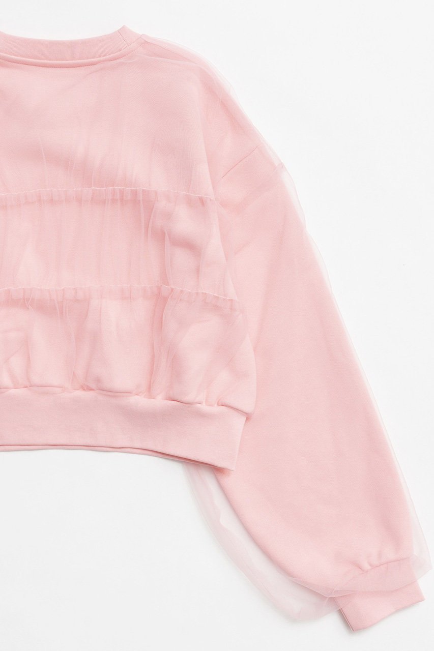 【メゾンスペシャル/MAISON SPECIAL】のTulle Layered Sweatshirt/チュールレイヤードスウェット 人気、トレンドファッション・服の通販 founy(ファニー) 　ファッション　Fashion　レディースファッション　Fashion for Women　トップス・カットソー　Cut & Sew Tops　シャツ・ブラウス・オフィスカジュアル　Elegant Blouses & Button-Ups　レディースパーカー・カジュアルフーディー　Casual Hoodies & Sweatshirts　ロングTシャツ・Tシャツ　Longline T-Shirts & Tees　スウェット・クルーネックトップス　Sweatshirts & Crewnecks / Relaxed Fit Sweat Tops　カットソー・ベーシックTシャツ　Cut-and-Sewn Tops / Stretch Tees & Basics　シアー　Sheer, See-Through　シャーリング　Shirring, Ruched　ショート　Short, Short Length　シンプル　Simple, Minimal　スウェット / スエット　Sweatshirt, Sweatwear　チュール　Tulip, Tulip Motif　ドッキング　Docking, Mixed Material　フォルム　Silhouette, Form　ベーシック　Basic, Essential　ボトム　Bottoms, Lower Wear　ワイド　Wide, Wide Fit　春　Spring　秋　Autumn　other-6|ID: prp329100004607437 ipo3291000000034909185