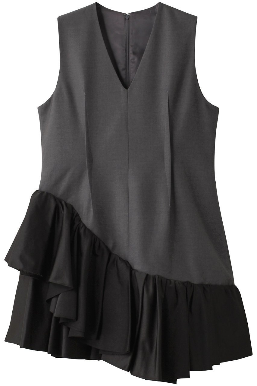 【プランク プロジェクト/PRANK PROJECT】のアシンメトリーラッフルドレス / Asymmetry Ruffle Dress インテリア・キッズ・メンズ・レディースファッション・服の通販 founy(ファニー) 　ファッション　Fashion　レディースファッション　Fashion for Women　ワンピース　Dresses　フォーマル・パーティードレス・結婚式用ドレス　Elegant & Casual Dresses　チュニック　Tunic Tops & Dresses　おすすめ　Recommended / Our Picks　アシンメトリー　Asymmetrical Style　サテン　Satin, Glossy Fabric　チュニック　Tunic, Long Top　ラッフル　Ruffle, Frill　ロング　Long, Long-Length　GRY(グレー)|ID: prp329100004607440 ipo3291000000032894121