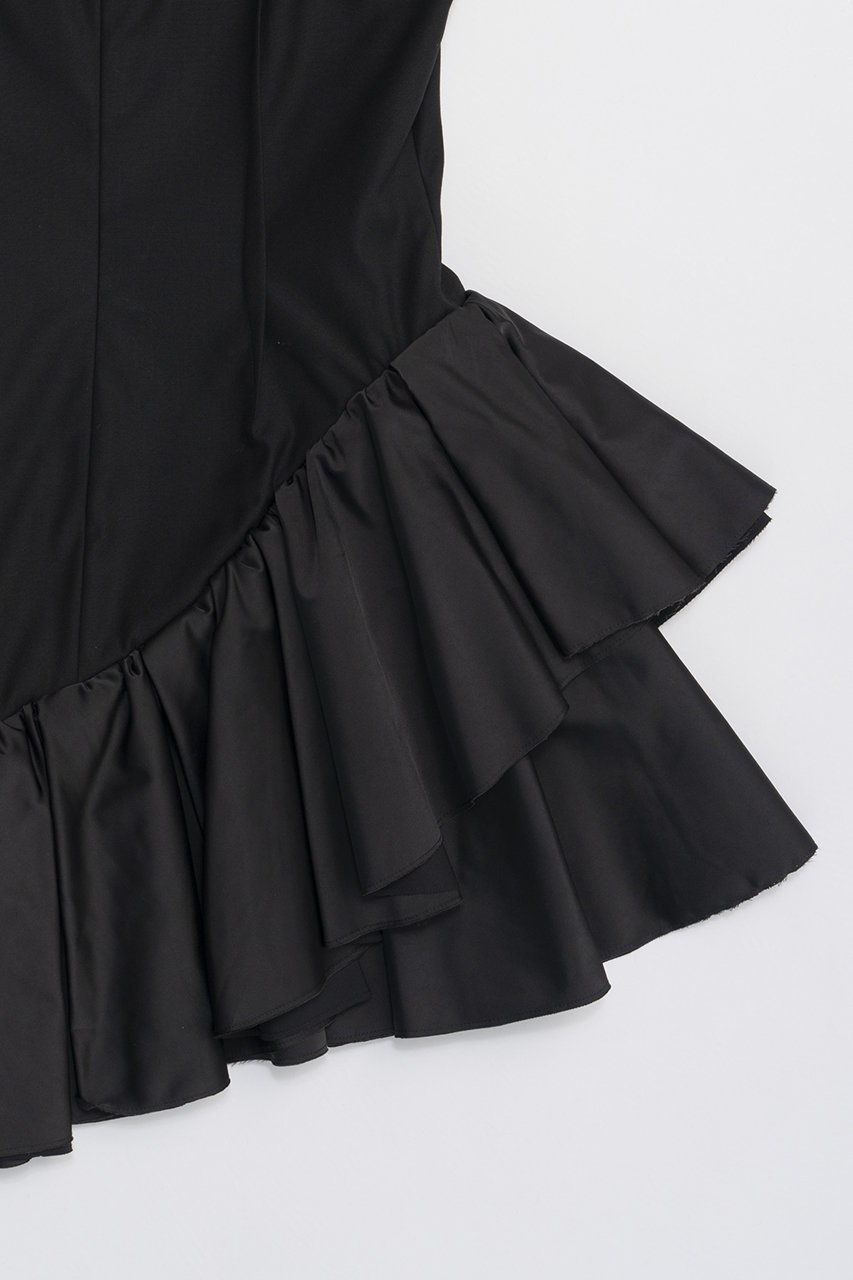 【プランク プロジェクト/PRANK PROJECT】のアシンメトリーラッフルドレス / Asymmetry Ruffle Dress 人気、トレンドファッション・服の通販 founy(ファニー) 　ファッション　Fashion　レディースファッション　Fashion for Women　ワンピース　Dresses　フォーマル・パーティードレス・結婚式用ドレス　Elegant & Casual Dresses　チュニック　Tunic Tops & Dresses　おすすめ　Recommended / Our Picks　アシンメトリー　Asymmetrical Style　サテン　Satin, Glossy Fabric　チュニック　Tunic, Long Top　ラッフル　Ruffle, Frill　ロング　Long, Long-Length　other-6|ID: prp329100004607440 ipo3291000000032894146