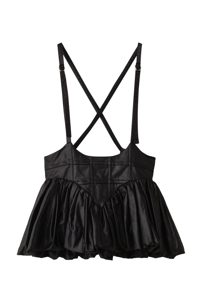 【プランク プロジェクト/PRANK PROJECT】のバルーンペプラムチュニック / Balloon Peplum Tunic インテリア・キッズ・メンズ・レディースファッション・服の通販 founy(ファニー) 　ファッション　Fashion　レディースファッション　Fashion for Women　ワンピース　Dresses　チュニック　Tunic Tops & Dresses　サテン　Satin, Glossy Fabric　タンブラー　Tumbler, Travel Mug　チュニック　Tunic, Long Top　バルーン　Balloon, Balloon Silhouette　フェイクレザー　Faux Leather, PU Leather　フロント　Front, Front Design　エレガント 上品　Elegant　BLK(ブラック)|ID: prp329100004607443 ipo3291000000032894258