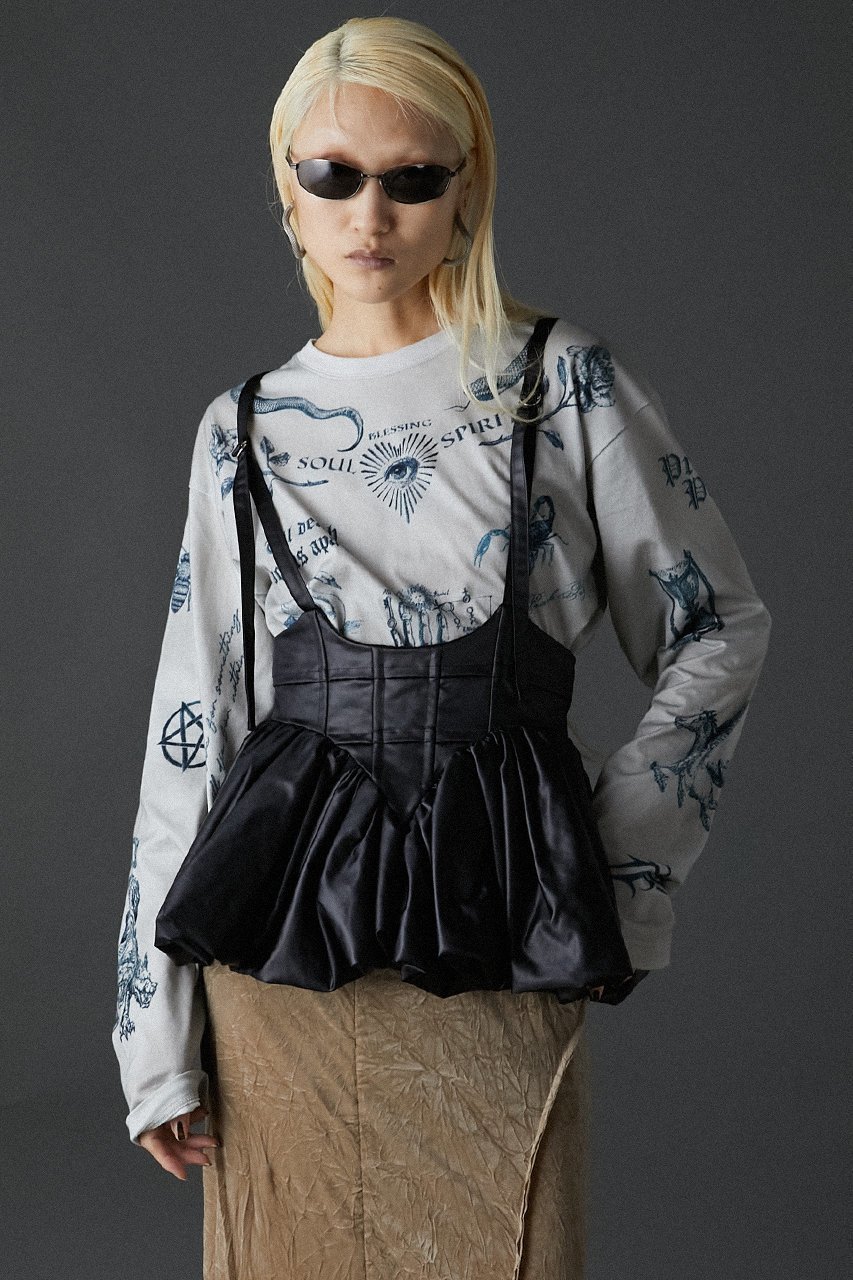 【プランク プロジェクト/PRANK PROJECT】のバルーンペプラムチュニック / Balloon Peplum Tunic 人気、トレンドファッション・服の通販 founy(ファニー) 　ファッション　Fashion　レディースファッション　Fashion for Women　ワンピース　Dresses　チュニック　Tunic Tops & Dresses　サテン　Satin, Glossy Fabric　タンブラー　Tumbler, Travel Mug　チュニック　Tunic, Long Top　バルーン　Balloon, Balloon Silhouette　フェイクレザー　Faux Leather, PU Leather　フロント　Front, Front Design　エレガント 上品　Elegant　other-6|ID: prp329100004607443 ipo3291000000032894277