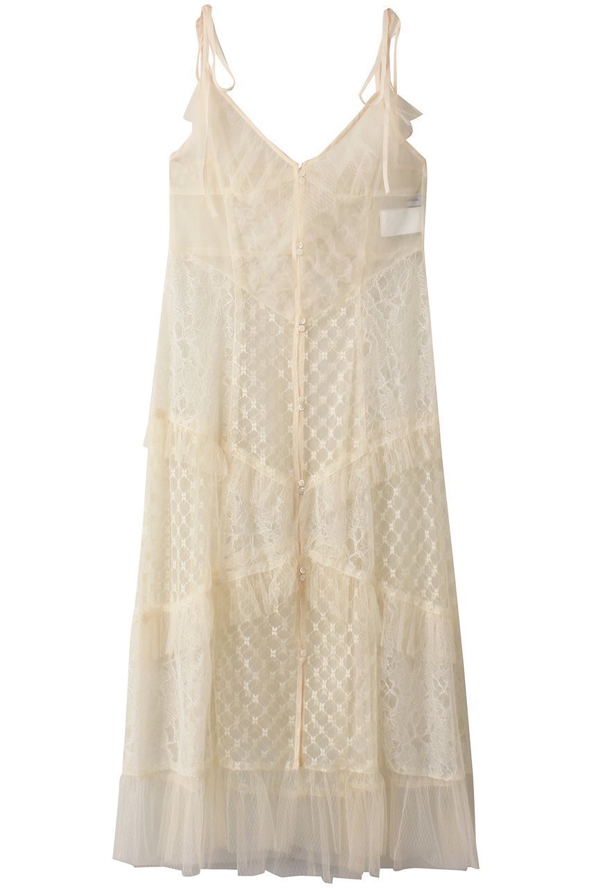 【メゾンスペシャル/MAISON SPECIAL】のDocking Lace Tulle Frill Maxidresses/ドッキングレースチュールフリルワンピース インテリア・キッズ・メンズ・レディースファッション・服の通販 founy(ファニー) 　ファッション　Fashion　レディースファッション　Fashion for Women　ワンピース　Dresses　フォーマル・パーティードレス・結婚式用ドレス　Elegant & Casual Dresses　チュニック　Tunic Tops & Dresses　おすすめ　Recommended / Our Picks　チェック　Check, Plaid, Tartan　チュニック　Tunic, Long Top　デニム　Denim, Jeans Material　ブルゾン　Blouson, Bomber Jacket　マキシ　Maxi, Full Length　リボン　Ribbon, Bow　レース　Lace, Lace Fabric　ロング　Long, Long-Length　IVR(アイボリー)|ID: prp329100004607448 ipo3291000000032894375
