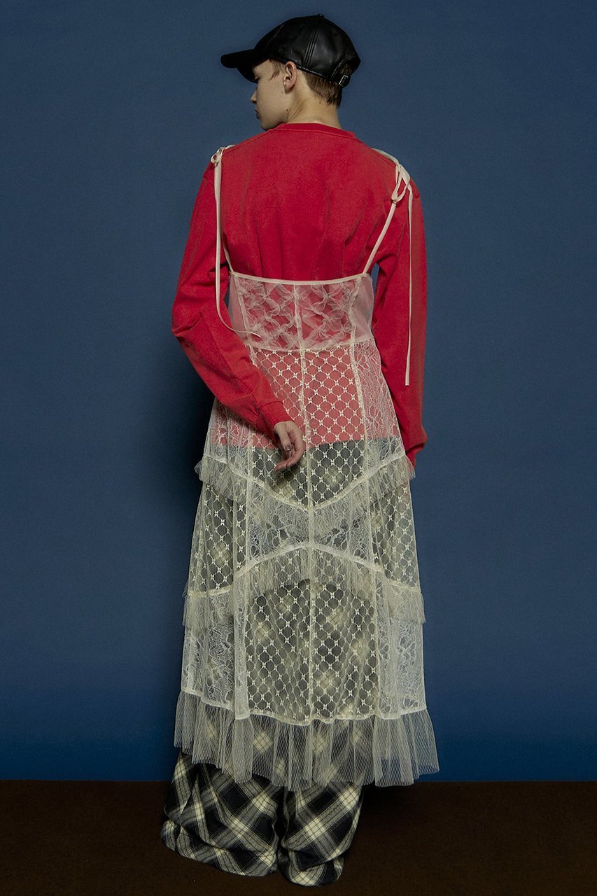 【メゾンスペシャル/MAISON SPECIAL】のDocking Lace Tulle Frill Maxidresses/ドッキングレースチュールフリルワンピース 人気、トレンドファッション・服の通販 founy(ファニー) 　ファッション　Fashion　レディースファッション　Fashion for Women　ワンピース　Dresses　フォーマル・パーティードレス・結婚式用ドレス　Elegant & Casual Dresses　チュニック　Tunic Tops & Dresses　おすすめ　Recommended / Our Picks　チェック　Check, Plaid, Tartan　チュニック　Tunic, Long Top　デニム　Denim, Jeans Material　ブルゾン　Blouson, Bomber Jacket　マキシ　Maxi, Full Length　リボン　Ribbon, Bow　レース　Lace, Lace Fabric　ロング　Long, Long-Length　other-8|ID: prp329100004607448 ipo3291000000032894405