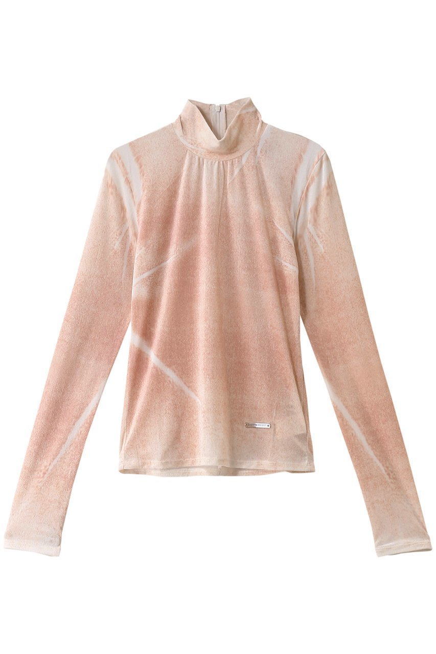 【プランク プロジェクト/PRANK PROJECT】のベロアプリントトップス/Velor Printed Top インテリア・キッズ・メンズ・レディースファッション・服の通販 founy(ファニー) 　ファッション　Fashion　レディースファッション　Fashion for Women　トップス・カットソー　Cut & Sew Tops　シャツ・ブラウス・オフィスカジュアル　Elegant Blouses & Button-Ups　ロングTシャツ・Tシャツ　Longline T-Shirts & Tees　カットソー・ベーシックTシャツ　Cut-and-Sewn Tops / Stretch Tees & Basics　ベロアトップス　Velour Tops / Velvet-Look Items　インナー　Innerwear　シアー　Sheer, See-Through　ストレッチ　Stretch, Stretchy Fabric　スリーブ　Sleeve, Long Sleeve / Short Sleeve　ブライト　Bright, Shiny　プリント　Print, Printed Pattern　ベロア　Velour, Soft Velvet　ロング　Long, Long-Length　PNK(ピンク)|ID: prp329100004607463 ipo3291000000035386949