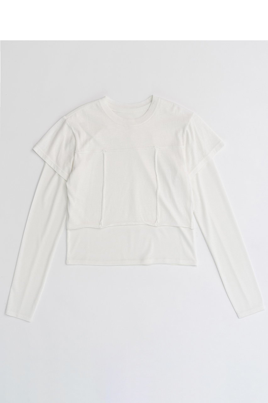 【メゾンスペシャル/MAISON SPECIAL】のMultiway Layered Tops/マルチウェイレイヤードトップス インテリア・キッズ・メンズ・レディースファッション・服の通販 founy(ファニー) 　ファッション　Fashion　レディースファッション　Fashion for Women　トップス・カットソー　Cut & Sew Tops　シャツ・ブラウス・オフィスカジュアル　Elegant Blouses & Button-Ups　ロングTシャツ・Tシャツ　Longline T-Shirts & Tees　カットソー・ベーシックTシャツ　Cut-and-Sewn Tops / Stretch Tees & Basics　ストレッチ　Stretch, Stretchy Fabric　スリーブ　Sleeve, Long Sleeve / Short Sleeve　ロング　Long, Long-Length　半袖　Short Sleeve, Half Sleeve　WHT(ホワイト)|ID: prp329100004607470 ipo3291000000032894842