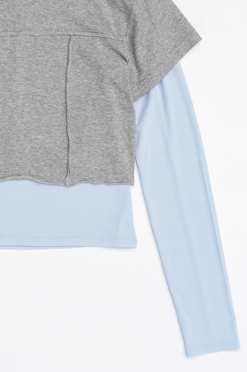 【メゾンスペシャル/MAISON SPECIAL】のMultiway Layered Tops/マルチウェイレイヤードトップス 人気、トレンドファッション・服の通販 founy(ファニー) 　ファッション　Fashion　レディースファッション　Fashion for Women　トップス・カットソー　Cut & Sew Tops　シャツ・ブラウス・オフィスカジュアル　Elegant Blouses & Button-Ups　ロングTシャツ・Tシャツ　Longline T-Shirts & Tees　カットソー・ベーシックTシャツ　Cut-and-Sewn Tops / Stretch Tees & Basics　ストレッチ　Stretch, Stretchy Fabric　スリーブ　Sleeve, Long Sleeve / Short Sleeve　ロング　Long, Long-Length　半袖　Short Sleeve, Half Sleeve　other-3|ID: prp329100004607470 ipo3291000000032894857