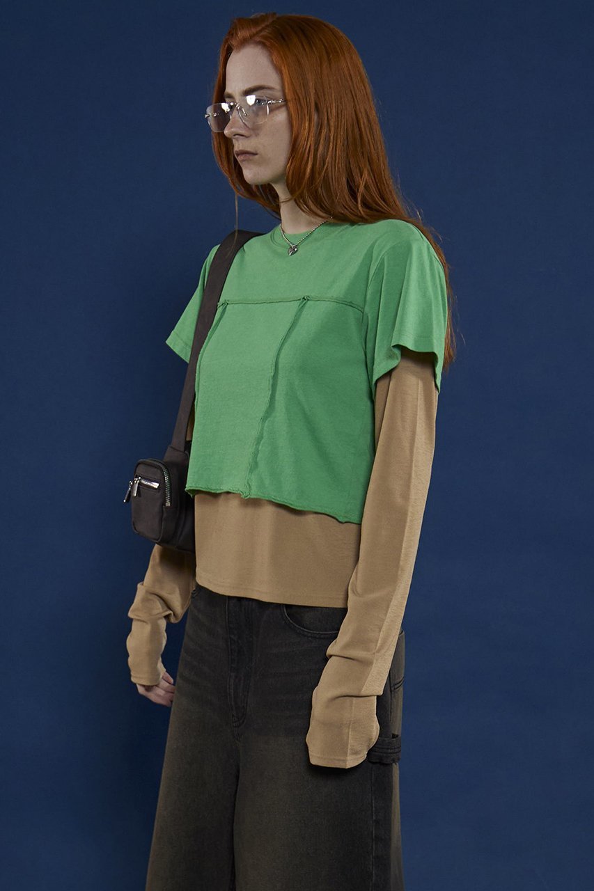 【メゾンスペシャル/MAISON SPECIAL】のMultiway Layered Tops/マルチウェイレイヤードトップス 人気、トレンドファッション・服の通販 founy(ファニー) 　ファッション　Fashion　レディースファッション　Fashion for Women　トップス・カットソー　Cut & Sew Tops　シャツ・ブラウス・オフィスカジュアル　Elegant Blouses & Button-Ups　ロングTシャツ・Tシャツ　Longline T-Shirts & Tees　カットソー・ベーシックTシャツ　Cut-and-Sewn Tops / Stretch Tees & Basics　ストレッチ　Stretch, Stretchy Fabric　スリーブ　Sleeve, Long Sleeve / Short Sleeve　ロング　Long, Long-Length　半袖　Short Sleeve, Half Sleeve　other-8|ID: prp329100004607470 ipo3291000000032894878