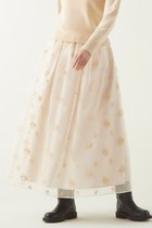 【マルティニーク/martinique】のオーガンジー刺繍ギャザースカート エクリュ|ID: prp329100004607472 ipo3291000000032894921