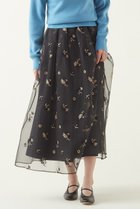 【マルティニーク/martinique】のオーガンジー刺繍ギャザースカート ブラック|ID: prp329100004607472 ipo3291000000032894925