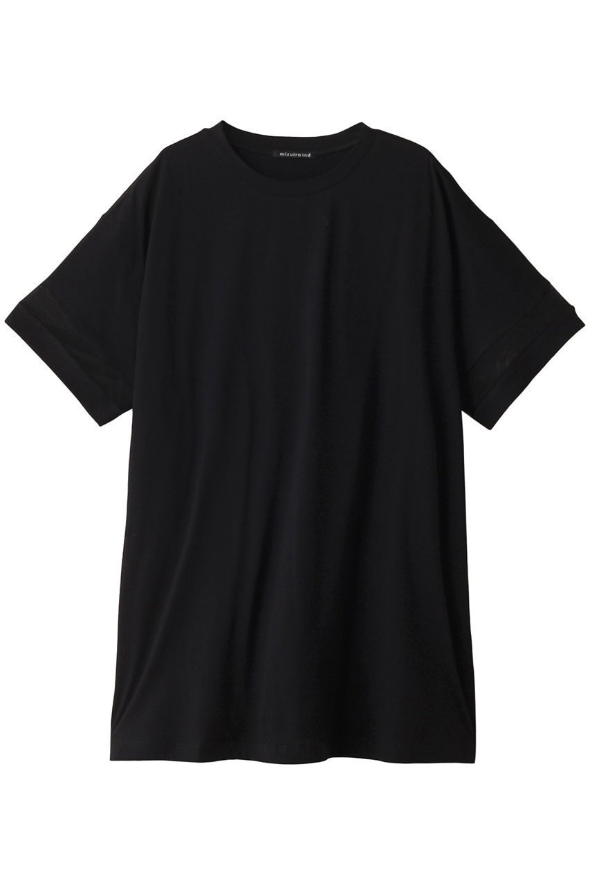 【ミズイロ インド/mizuiro ind】のmesh slv tunic OP ワンピース インテリア・キッズ・メンズ・レディースファッション・服の通販 founy(ファニー) 　ファッション　Fashion　レディースファッション　Fashion for Women　ワンピース　Dresses　チュニック　Tunic Tops & Dresses　カットソー　Cut and Sewn Top　ショルダー　Shoulder, Shoulder Strap　チュニック　Tunic, Long Top　ドロップ　Drop Shoulder, Dropped Style　メッシュ　Mesh, Net Fabric　ワイド　Wide, Wide Fit　切替　Switching, Contrast Panel　black|ID: prp329100004607478 ipo3291000000032895040