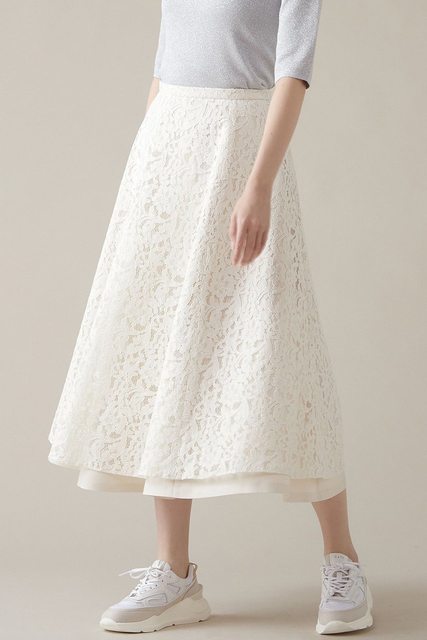 【マルティニーク/martinique】のレースサーキュラースカート インテリア・キッズ・メンズ・レディースファッション・服の通販 founy(ファニー) ファッション Fashion レディースファッション Fashion for Women スカート Skirts メッシュ Mesh, Net Fabric レース Lace, Lace Fabric 無地 Plain, Solid Color オフ|ID: prp329100004607479 ipo3291000000035682419