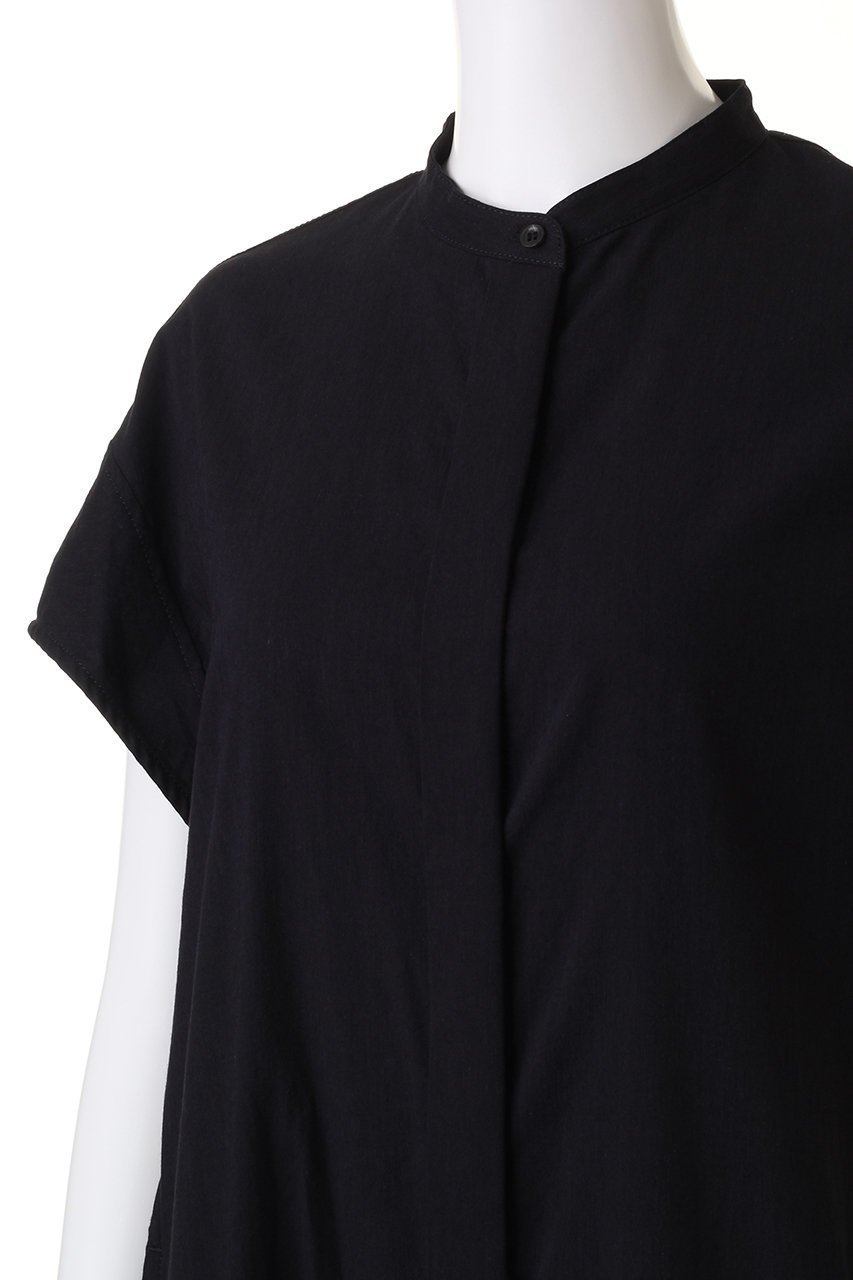 【ハウス オブ ロータス/HOUSE OF LOTUS】のコットンリネンブレンドスタンドカラーワンピース 人気、トレンドファッション・服の通販 founy(ファニー) 　ファッション　Fashion　レディースファッション　Fashion for Women　ワンピース　Dresses　チュニック　Tunic Tops & Dresses　カッティング　Cutting Detail　シンプル　Simple, Minimal　ストレッチ　Stretch, Stretchy Fabric　チュニック　Tunic, Long Top　フォルム　Silhouette, Form　フロント　Front, Front Design　ロング　Long, Long-Length　other-5|ID: prp329100004607481 ipo3291000000032895117