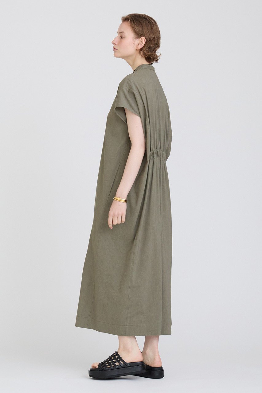 【ハウス オブ ロータス/HOUSE OF LOTUS】のコットンリネンブレンドスタンドカラーワンピース 人気、トレンドファッション・服の通販 founy(ファニー) 　ファッション　Fashion　レディースファッション　Fashion for Women　ワンピース　Dresses　チュニック　Tunic Tops & Dresses　カッティング　Cutting Detail　シンプル　Simple, Minimal　ストレッチ　Stretch, Stretchy Fabric　チュニック　Tunic, Long Top　フォルム　Silhouette, Form　フロント　Front, Front Design　ロング　Long, Long-Length　other-6|ID: prp329100004607481 ipo3291000000032895119