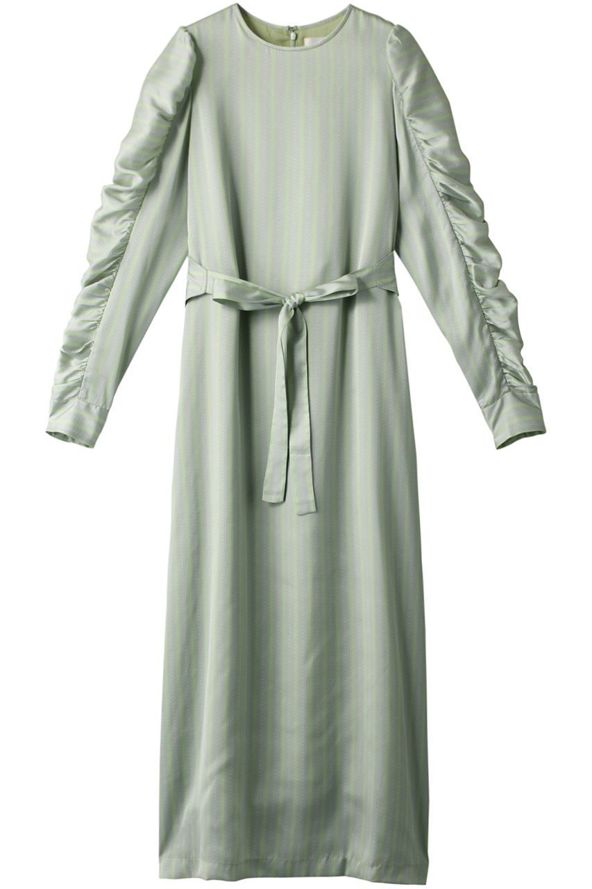 【マルティニーク/martinique】の【l heritage martinique】ストライプレースプリントドレス 人気、トレンドファッション・服の通販 founy(ファニー) 　ファッション　Fashion　レディースファッション　Fashion for Women　ワンピース　Dresses　フォーマル・パーティードレス・結婚式用ドレス　Elegant & Casual Dresses　チュニック　Tunic Tops & Dresses　ギャザー　Gathered, Ruffled　スタイリッシュ　Stylish, Fashionable　ストライプ　Stripe, Striped Pattern　スリーブ　Sleeve, Long Sleeve / Short Sleeve　チュニック　Tunic, Long Top　ドレス　Dress, One-Piece　リボン　Ribbon, Bow　ロング　Long, Long-Length　エレガント 上品　Elegant　再入荷　Restock / Back in Stock　 other-1|ID: prp329100004607483 ipo3291000000035041183