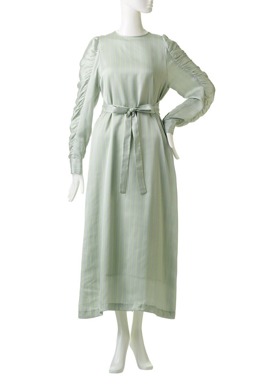 【マルティニーク/martinique】の【l heritage martinique】ストライプレースプリントドレス 人気、トレンドファッション・服の通販 founy(ファニー) 　ファッション　Fashion　レディースファッション　Fashion for Women　ワンピース　Dresses　フォーマル・パーティードレス・結婚式用ドレス　Elegant & Casual Dresses　チュニック　Tunic Tops & Dresses　ギャザー　Gathered, Ruffled　スタイリッシュ　Stylish, Fashionable　ストライプ　Stripe, Striped Pattern　スリーブ　Sleeve, Long Sleeve / Short Sleeve　チュニック　Tunic, Long Top　ドレス　Dress, One-Piece　リボン　Ribbon, Bow　ロング　Long, Long-Length　エレガント 上品　Elegant　再入荷　Restock / Back in Stock　other-2|ID: prp329100004607483 ipo3291000000035041190