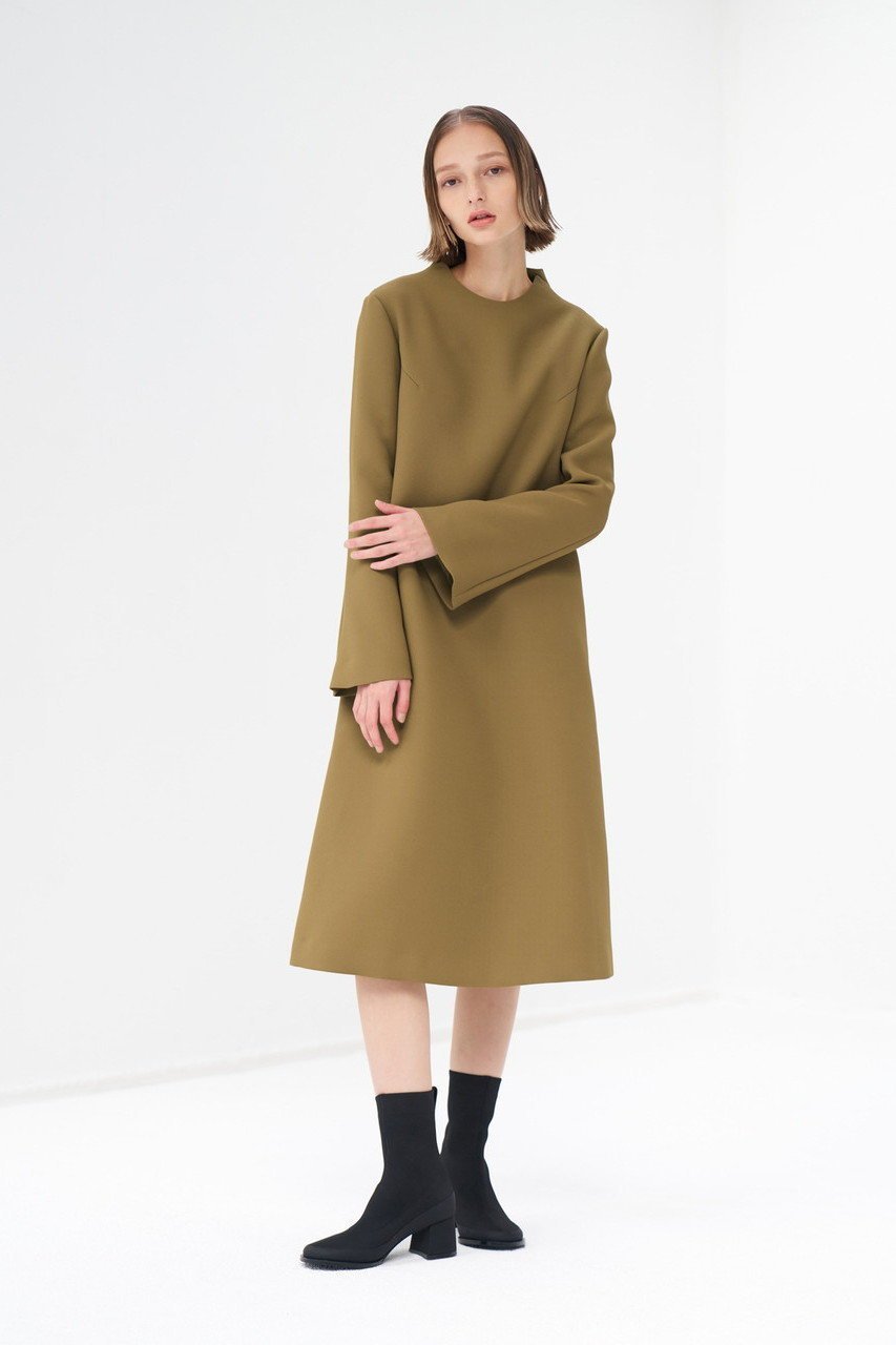 【ランバン オン ブルー/LANVIN en Bleu】のトリプルクロスAラインワンピース 人気、トレンドファッション・服の通販 founy(ファニー) 　ファッション　Fashion　レディースファッション　Fashion for Women　ワンピース　Dresses　チュニック　Tunic Tops & Dresses　Aラインワンピース・フレアシルエット　A-Line Dresses / Flared Silhouette Dresses　おすすめ　Recommended / Our Picks　エレガント 上品　Elegant　クラシカル　Classical, Vintage-Inspired　シンプル　Simple, Minimal　ジョーゼット　Georgette, Semi-Sheer Fabric　スリーブ　Sleeve, Long Sleeve / Short Sleeve　チュニック　Tunic, Long Top　トリプル　Triple, Three Layers　フレア　Flare, Flared　ロング　Long, Long-Length　other-7|ID: prp329100004607487 ipo3291000000032895274