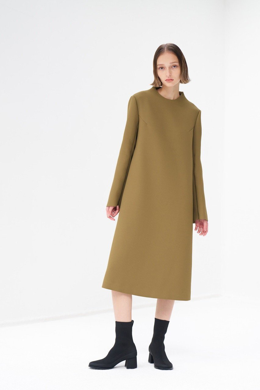 【ランバン オン ブルー/LANVIN en Bleu】のトリプルクロスAラインワンピース 人気、トレンドファッション・服の通販 founy(ファニー) 　ファッション　Fashion　レディースファッション　Fashion for Women　ワンピース　Dresses　チュニック　Tunic Tops & Dresses　Aラインワンピース・フレアシルエット　A-Line Dresses / Flared Silhouette Dresses　おすすめ　Recommended / Our Picks　エレガント 上品　Elegant　クラシカル　Classical, Vintage-Inspired　シンプル　Simple, Minimal　ジョーゼット　Georgette, Semi-Sheer Fabric　スリーブ　Sleeve, Long Sleeve / Short Sleeve　チュニック　Tunic, Long Top　トリプル　Triple, Three Layers　フレア　Flare, Flared　ロング　Long, Long-Length　other-8|ID: prp329100004607487 ipo3291000000032895275