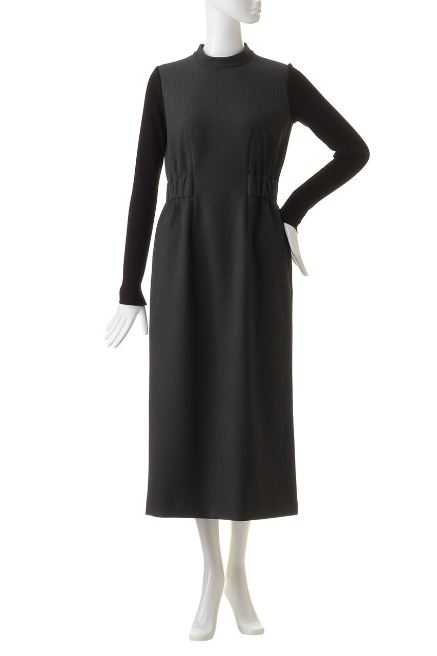 【ランバン オン ブルー/LANVIN en Bleu】のTRダブルクロスニットスリーブワンピース 人気、トレンドファッション・服の通販 founy(ファニー) 　ファッション　Fashion　レディースファッション　Fashion for Women　ワンピース　Dresses　チュニック　Tunic Tops & Dresses　クラシカル　Classical, Vintage-Inspired　スリーブ　Sleeve, Long Sleeve / Short Sleeve　ダブル　Double, Double-Breasted　チュニック　Tunic, Long Top　フィット　Fit, Slim Fit　ロング　Long, Long-Length　other-2|ID: prp329100004607489 ipo3291000000032895291
