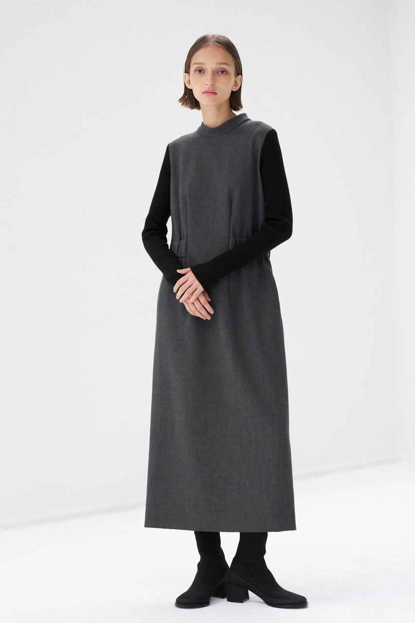 【ランバン オン ブルー/LANVIN en Bleu】のTRダブルクロスニットスリーブワンピース 人気、トレンドファッション・服の通販 founy(ファニー) 　ファッション　Fashion　レディースファッション　Fashion for Women　ワンピース　Dresses　チュニック　Tunic Tops & Dresses　クラシカル　Classical, Vintage-Inspired　スリーブ　Sleeve, Long Sleeve / Short Sleeve　ダブル　Double, Double-Breasted　チュニック　Tunic, Long Top　フィット　Fit, Slim Fit　ロング　Long, Long-Length　other-6|ID: prp329100004607489 ipo3291000000032895304