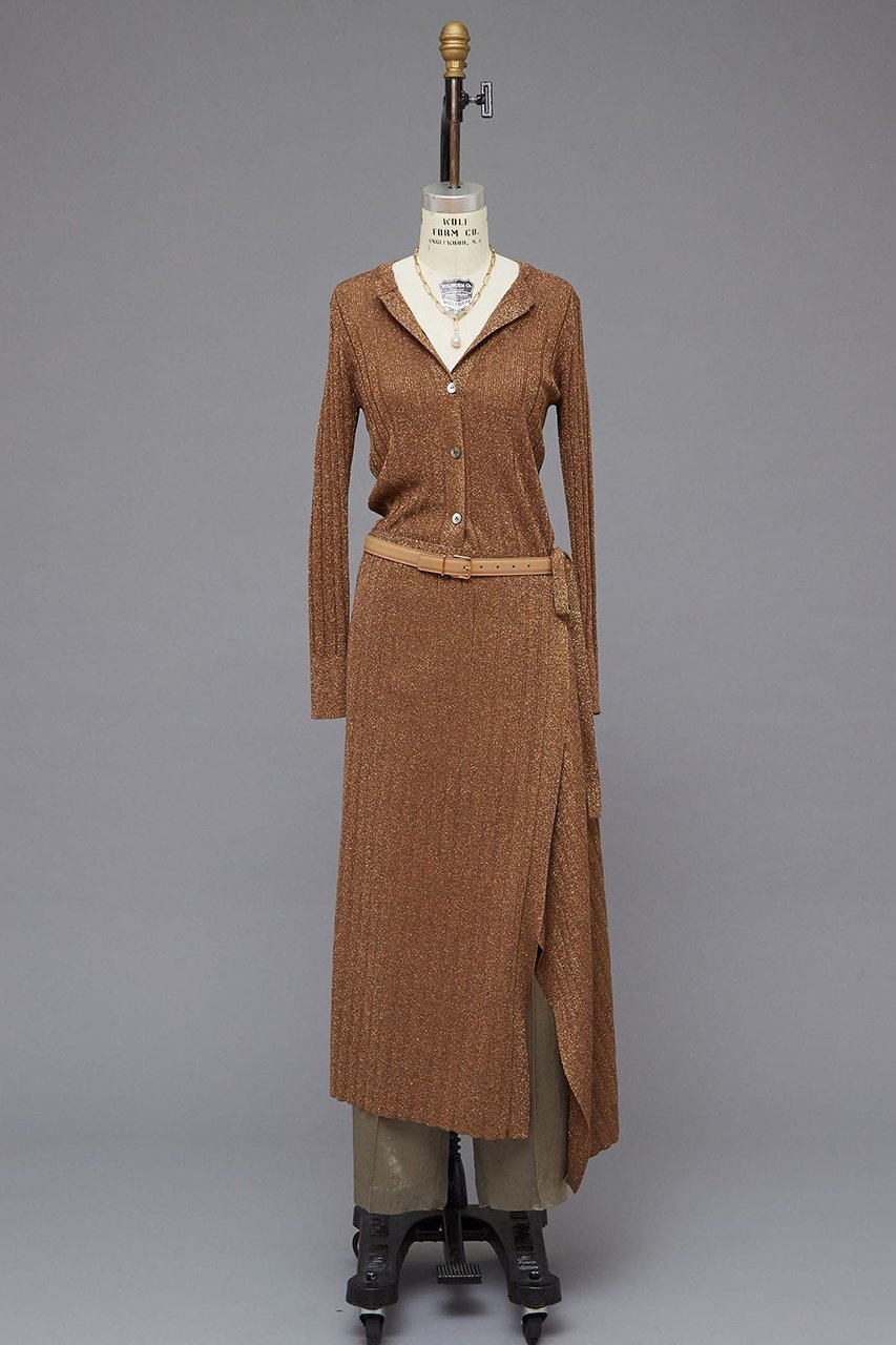 【マルティニーク/martinique】の【l heritage martinique】ラメランダムリブラップスカート(セットアップ可) 人気、トレンドファッション・服の通販 founy(ファニー) 　ファッション　Fashion　レディースファッション　Fashion for Women　セットアップ　Matching Sets　スカート・ミニ/ミディ/マキシ　Skirts / Mini, Midi & Maxi Skirts　スカート　Skirts　ロングスカート　Long Skirts / Maxi & Midi Skirts　イタリア　Italy　カーディガン　Cardigan, Knitwear　スタンダード　Standard, Basic　ストレート　Straight, Straight Cut　セットアップ　Set-Up, Coordinated Outfit　ボトム　Bottoms, Lower Wear　ラップ　Wrap, Wrap Design　ロング　Long, Long-Length　ヴィンテージ　Vintage Style　エレガント 上品　Elegant　other-2|ID: prp329100004607503 ipo3291000000035730986