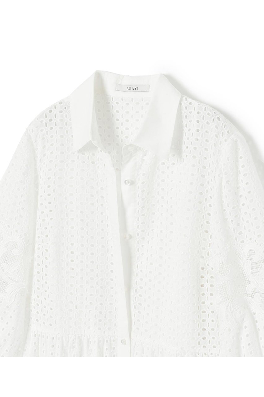 【アナイ/ANAYI】のエンブロイダリーシャツ ワンピース 人気、トレンドファッション・服の通販 founy(ファニー) 　ファッション　Fashion　レディースファッション　Fashion for Women　ワンピース　Dresses　シャツワンピース / 1枚で着映えコーデ　Shirt Dresses　チュニック　Tunic Tops & Dresses　ケミカル　Chemical, Chemical Wash　スクエア　Square, Square Shape　ダウン　Down, Puffer　チュニック　Tunic, Long Top　フラワー　Flower, Floral　レース　Lace, Lace Fabric　ロング　Long, Long-Length　other-3|ID: prp329100004607521 ipo3291000000032895811