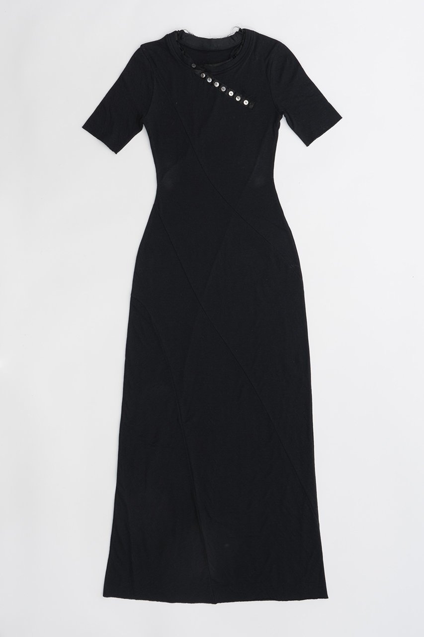 【プランク プロジェクト/PRANK PROJECT】のスラントヘンリーネックカットマキシワンピ / Slant Henley Neck Cut Maxi Dress 人気、トレンドファッション・服の通販 founy(ファニー) 　ファッション　Fashion　レディースファッション　Fashion for Women　ワンピース　Dresses　フォーマル・パーティードレス・結婚式用ドレス　Elegant & Casual Dresses　チュニック　Tunic Tops & Dresses　マキシ丈ワンピース・ロングドレス　Maxi Dresses / Long One-Pieces　サテン　Satin, Glossy Fabric　ダブル　Double, Double-Breasted　チュニック　Tunic, Long Top　フェイス　Face, Facial Design　ロング　Long, Long-Length　エレガント 上品　Elegant　 other-1|ID: prp329100004607527 ipo3291000000032895913