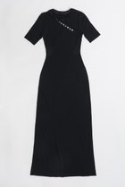 【プランク プロジェクト/PRANK PROJECT】のスラントヘンリーネックカットマキシワンピ / Slant Henley Neck Cut Maxi Dress BLK(ブラック)|ID: prp329100004607527 ipo3291000000034421940