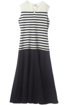 【マルティニーク/martinique】の【l heritage martinique】コットンポリエステルミラノリブワンピース オフ×ネイビー|ID: prp329100004607545 ipo3291000000032896307