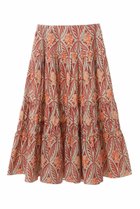 【マルティニーク/martinique】の【l heritage martinique】アールデコプリントティアードスカート オレンジ×ベージュ|ID: prp329100004607546 ipo3291000000032896306