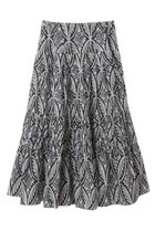 【マルティニーク/martinique】の【l heritage martinique】アールデコプリントティアードスカート ブラックベース|ID: prp329100004607546 ipo3291000000032896310