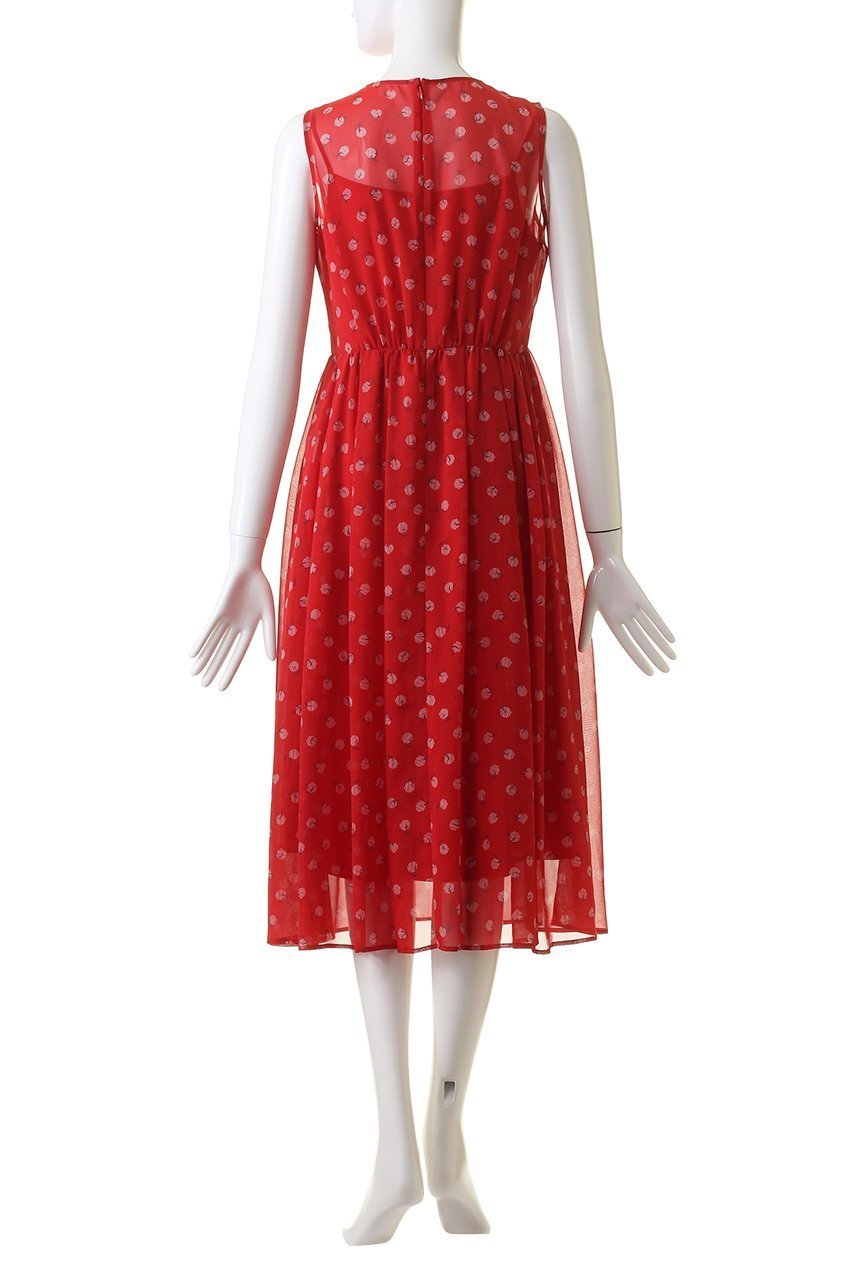 【アナイ/ANAYI】のマリンドットプリントギャザーフレアワンピース 人気、トレンドファッション・服の通販 founy(ファニー) 　ファッション　Fashion　レディースファッション　Fashion for Women　ワンピース　Dresses　チュニック　Tunic Tops & Dresses　ギャザー　Gathered, Ruffled　シフォン　Chiffon, Lightweight Fabric　ジャケット　Jacket, Outerwear　ストライプ　Stripe, Striped Pattern　チュニック　Tunic, Long Top　ドット　Polka Dot, Dot Pattern　ノースリーブ　Sleeveless, No-Sleeve　フィット　Fit, Slim Fit　フレア　Flare, Flared　プリント　Print, Printed Pattern　モチーフ　Motif, Design Theme　ランダム　Random, Irregular　ロング　Long, Long-Length　エレガント 上品　Elegant　再入荷　Restock / Back in Stock　other-4|ID: prp329100004607576 ipo3291000000035054018