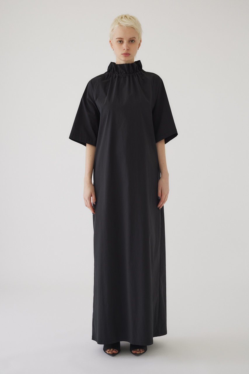 【リムアーク/RIM.ARK】のNeck gather dress/ドレス・ワンピース インテリア・キッズ・メンズ・レディースファッション・服の通販 founy(ファニー) 　ファッション　Fashion　レディースファッション　Fashion for Women　ワンピース　Dresses　フォーマル・パーティードレス・結婚式用ドレス　Elegant & Casual Dresses　チュニック　Tunic Tops & Dresses　クラシカル　Classical, Vintage-Inspired　サマー　Summer, Summer Style　タイプライター　Typewriter Fabric, Crisp Cotton　タンブラー　Tumbler, Travel Mug　チュニック　Tunic, Long Top　ドレス　Dress, One-Piece　ロング　Long, Long-Length　エレガント 上品　Elegant　夏　Summer　ブラック|ID: prp329100004607590 ipo3291000000032897210