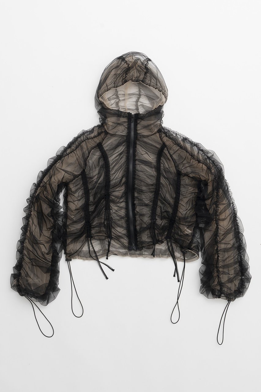 【プランク プロジェクト/PRANK PROJECT】のシャーリングギャザーフーディShirring Gather Hoodie インテリア・キッズ・メンズ・レディースファッション・服の通販 founy(ファニー) 　ファッション　Fashion　レディースファッション　Fashion for Women　トップス・カットソー　Cut & Sew Tops　シャツ・ブラウス・オフィスカジュアル　Elegant Blouses & Button-Ups　レディースパーカー・カジュアルフーディー　Casual Hoodies & Sweatshirts　ロングTシャツ・Tシャツ　Longline T-Shirts & Tees　スウェット・クルーネックトップス　Sweatshirts & Crewnecks / Relaxed Fit Sweat Tops　カットソー・ベーシックTシャツ　Cut-and-Sewn Tops / Stretch Tees & Basics　ギャザー　Gathered, Ruffled　チュール　Tulip, Tulip Motif　フロント　Front, Front Design　BLK(ブラック)|ID: prp329100004607598 ipo3291000000032897450