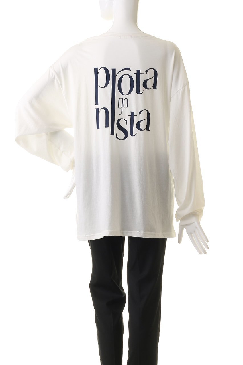 【プロタゴニスタ/PROTAGONISTA】のグラフィック ロゴプリント ロングスリーブ Tシャツ 人気、トレンドファッション・服の通販 founy(ファニー) 　ファッション　Fashion　レディースファッション　Fashion for Women　トップス・カットソー　Cut & Sew Tops　シャツ・ブラウス・オフィスカジュアル　Elegant Blouses & Button-Ups　ロングTシャツ・Tシャツ　Longline T-Shirts & Tees　カットソー・ベーシックTシャツ　Cut-and-Sewn Tops / Stretch Tees & Basics　グラフィック　Graphic, Graphic Design　スリーブ　Sleeve, Long Sleeve / Short Sleeve　ドレープ　Drape, Draping Fabric　プリント　Print, Printed Pattern　ロング　Long, Long-Length　ワイド　Wide, Wide Fit　other-4|ID: prp329100004607610 ipo3291000000032897838
