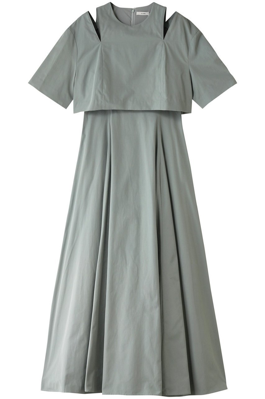 【クラネ/CLANE】のSLASH SHOULDER ONEPIECE/ワンピース インテリア・キッズ・メンズ・レディースファッション・服の通販 founy(ファニー) 　ファッション　Fashion　レディースファッション　Fashion for Women　ワンピース　Dresses　チュニック　Tunic Tops & Dresses　グログラン　Grosgrain, Grosgrain Ribbon　ショルダー　Shoulder, Shoulder Strap　チュニック　Tunic, Long Top　フィット　Fit, Slim Fit　フレア　Flare, Flared　ロング　Long, Long-Length　MINT|ID: prp329100004607625 ipo3291000000032898019