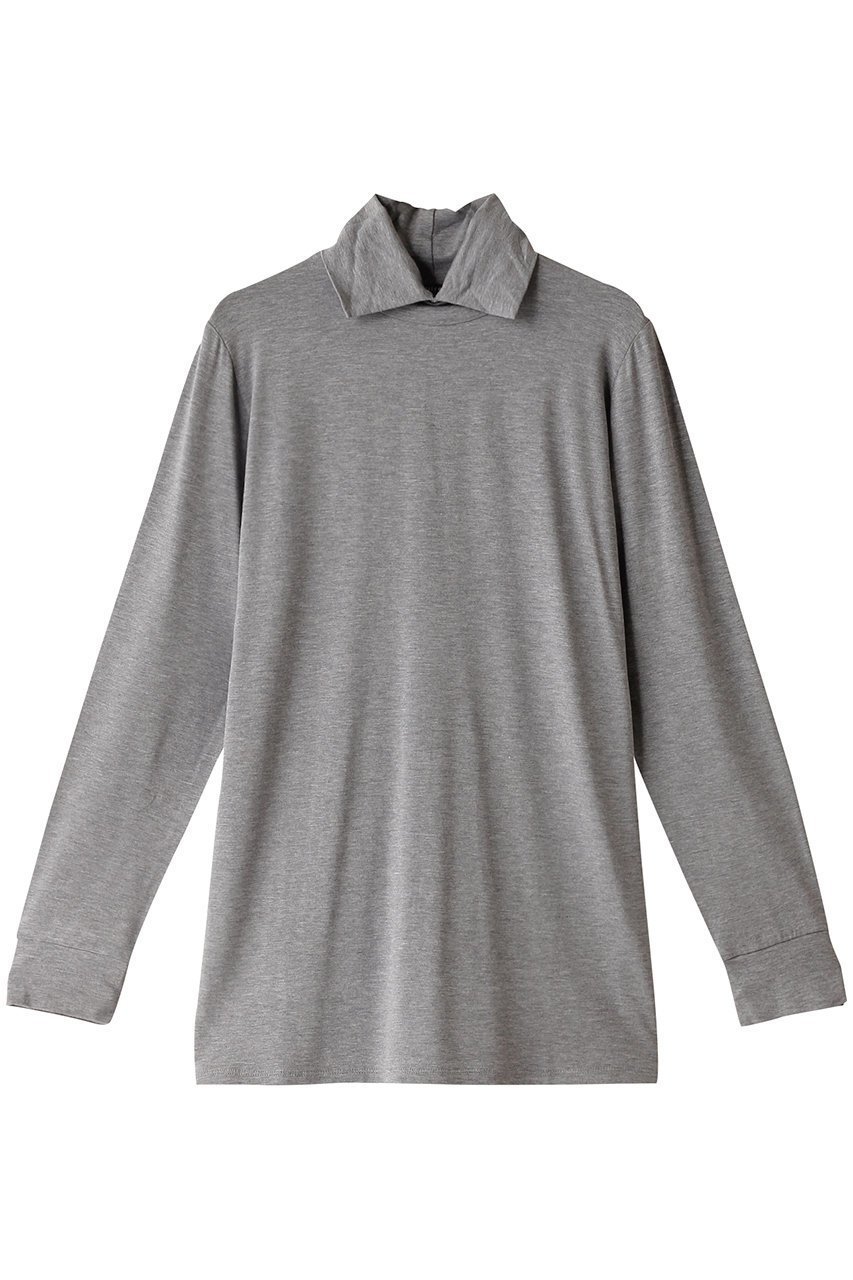 【ミズイロ インド/mizuiro ind】のshirt collar high neck P/O プルオーバー インテリア・キッズ・メンズ・レディースファッション・服の通販 founy(ファニー) 　ファッション　Fashion　レディースファッション　Fashion for Women　トップス・カットソー　Cut & Sew Tops　シャツ・ブラウス・オフィスカジュアル　Elegant Blouses & Button-Ups　ロングTシャツ・Tシャツ　Longline T-Shirts & Tees　カジュアルプルオーバー・ニットトップス　Pullovers & Knit Tops / Casual Pullovers　カットソー・ベーシックTシャツ　Cut-and-Sewn Tops / Stretch Tees & Basics　インナー　Innerwear　シンプル　Simple, Minimal　スリーブ　Sleeve, Long Sleeve / Short Sleeve　ハイネック　High Neck, Mock Neck　ベーシック　Basic, Essential　ロング　Long, Long-Length　エレガント 上品　Elegant　A/W・秋冬　Autumn/Winter　gray|ID: prp329100004607633 ipo3291000000032898253