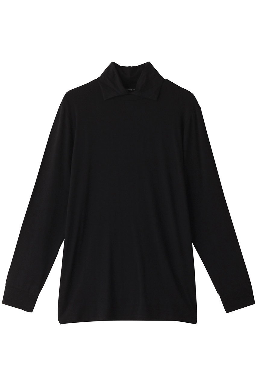 【ミズイロ インド/mizuiro ind】のshirt collar high neck P/O プルオーバー インテリア・キッズ・メンズ・レディースファッション・服の通販 founy(ファニー) 　ファッション　Fashion　レディースファッション　Fashion for Women　トップス・カットソー　Cut & Sew Tops　シャツ・ブラウス・オフィスカジュアル　Elegant Blouses & Button-Ups　ロングTシャツ・Tシャツ　Longline T-Shirts & Tees　カジュアルプルオーバー・ニットトップス　Pullovers & Knit Tops / Casual Pullovers　カットソー・ベーシックTシャツ　Cut-and-Sewn Tops / Stretch Tees & Basics　インナー　Innerwear　シンプル　Simple, Minimal　スリーブ　Sleeve, Long Sleeve / Short Sleeve　ハイネック　High Neck, Mock Neck　ベーシック　Basic, Essential　ロング　Long, Long-Length　エレガント 上品　Elegant　A/W・秋冬　Autumn/Winter　black|ID: prp329100004607633 ipo3291000000032898255