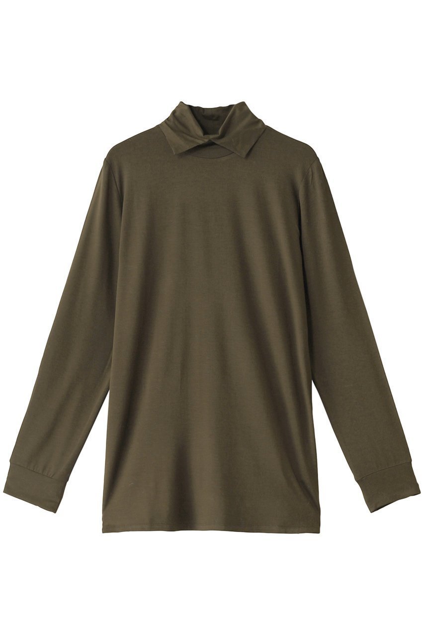 【ミズイロ インド/mizuiro ind】のshirt collar high neck P/O プルオーバー インテリア・キッズ・メンズ・レディースファッション・服の通販 founy(ファニー) 　ファッション　Fashion　レディースファッション　Fashion for Women　トップス・カットソー　Cut & Sew Tops　シャツ・ブラウス・オフィスカジュアル　Elegant Blouses & Button-Ups　ロングTシャツ・Tシャツ　Longline T-Shirts & Tees　カジュアルプルオーバー・ニットトップス　Pullovers & Knit Tops / Casual Pullovers　カットソー・ベーシックTシャツ　Cut-and-Sewn Tops / Stretch Tees & Basics　インナー　Innerwear　シンプル　Simple, Minimal　スリーブ　Sleeve, Long Sleeve / Short Sleeve　ハイネック　High Neck, Mock Neck　ベーシック　Basic, Essential　ロング　Long, Long-Length　エレガント 上品　Elegant　A/W・秋冬　Autumn/Winter　khaki|ID: prp329100004607633 ipo3291000000032898259
