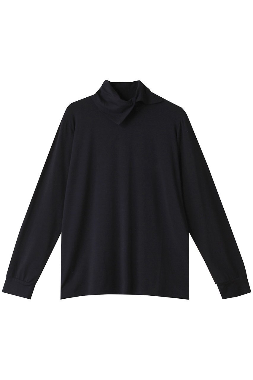 【ミズイロ インド/mizuiro ind】のside slit collar P/O プルオーバー インテリア・キッズ・メンズ・レディースファッション・服の通販 founy(ファニー) 　ファッション　Fashion　レディースファッション　Fashion for Women　トップス・カットソー　Cut & Sew Tops　シャツ・ブラウス・オフィスカジュアル　Elegant Blouses & Button-Ups　ロングTシャツ・Tシャツ　Longline T-Shirts & Tees　カジュアルプルオーバー・ニットトップス　Pullovers & Knit Tops / Casual Pullovers　カットソー・ベーシックTシャツ　Cut-and-Sewn Tops / Stretch Tees & Basics　インナー　Innerwear　シンプル　Simple, Minimal　スリット　Slit, Slit Detail　スリーブ　Sleeve, Long Sleeve / Short Sleeve　タートルネック　Turtleneck, High Neck　ロング　Long, Long-Length　定番　Standard, Basic Item　navy|ID: prp329100004607635 ipo3291000000032898287