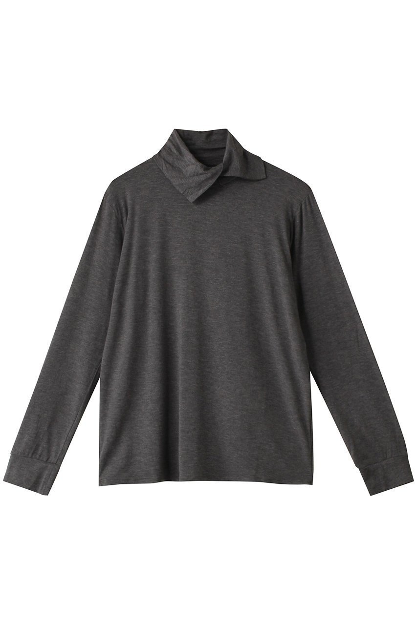 【ミズイロ インド/mizuiro ind】のside slit collar P/O プルオーバー インテリア・キッズ・メンズ・レディースファッション・服の通販 founy(ファニー) 　ファッション　Fashion　レディースファッション　Fashion for Women　トップス・カットソー　Cut & Sew Tops　シャツ・ブラウス・オフィスカジュアル　Elegant Blouses & Button-Ups　ロングTシャツ・Tシャツ　Longline T-Shirts & Tees　カジュアルプルオーバー・ニットトップス　Pullovers & Knit Tops / Casual Pullovers　カットソー・ベーシックTシャツ　Cut-and-Sewn Tops / Stretch Tees & Basics　インナー　Innerwear　シンプル　Simple, Minimal　スリット　Slit, Slit Detail　スリーブ　Sleeve, Long Sleeve / Short Sleeve　タートルネック　Turtleneck, High Neck　ロング　Long, Long-Length　定番　Standard, Basic Item　c.gray|ID: prp329100004607635 ipo3291000000032898291