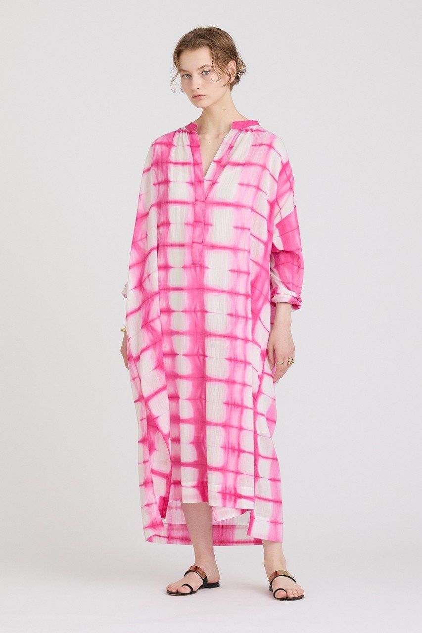 【ハウス オブ ロータス/HOUSE OF LOTUS】のクランプダイカフタンワンピース 人気、トレンドファッション・服の通販 founy(ファニー) 　ファッション　Fashion　レディースファッション　Fashion for Women　ワンピース　Dresses　チュニック　Tunic Tops & Dresses　おすすめ　Recommended / Our Picks　イエロー　Yellow　カラフル　Colorful Design　ギャザー　Gathered, Ruffled　グラデーション　Gradient, Ombre　スリット　Slit, Slit Detail　チュニック　Tunic, Long Top　夏　Summer　春　Spring　S/S・春夏　SS, Spring/Summer, Warm Season　長袖　Long Sleeve, Full Sleeve　other-3|ID: prp329100004607642 ipo3291000000032898449