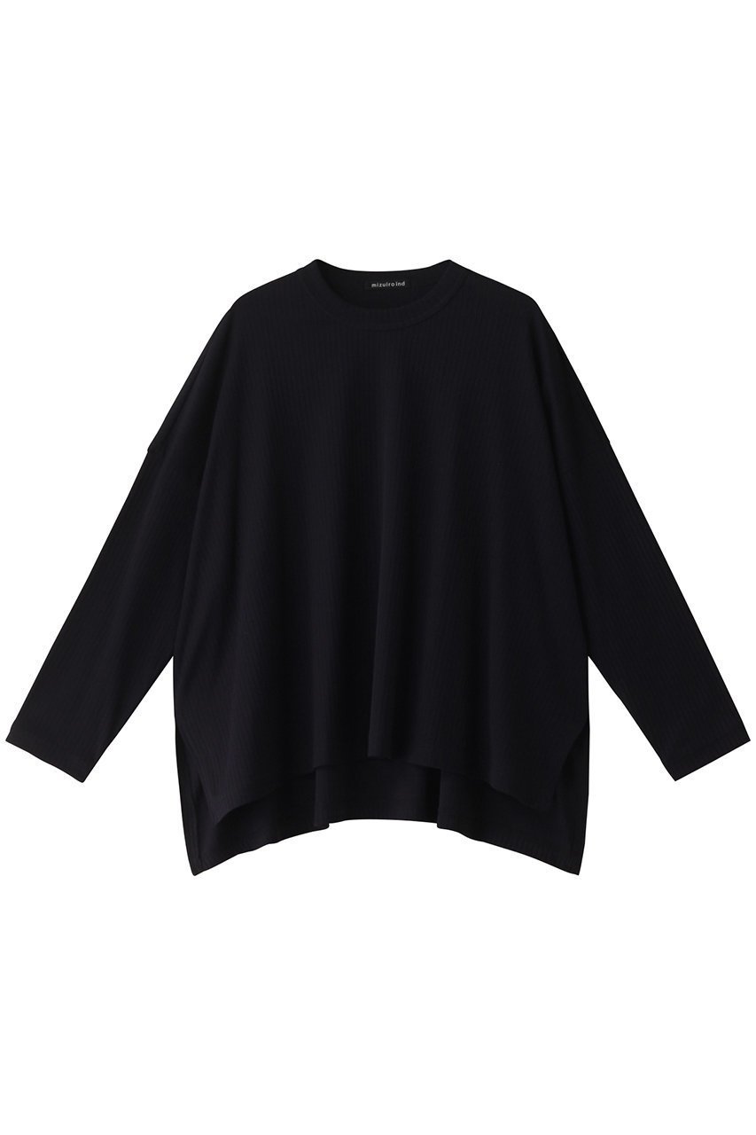 【ミズイロ インド/mizuiro ind】のcrew neck wide T Tシャツ インテリア・キッズ・メンズ・レディースファッション・服の通販 founy(ファニー) 　ファッション　Fashion　レディースファッション　Fashion for Women　トップス・カットソー　Cut & Sew Tops　シャツ・ブラウス・オフィスカジュアル　Elegant Blouses & Button-Ups　ロングTシャツ・Tシャツ　Longline T-Shirts & Tees　カットソー・ベーシックTシャツ　Cut-and-Sewn Tops / Stretch Tees & Basics　シンプル　Simple, Minimal　スリット　Slit, Slit Detail　スリーブ　Sleeve, Long Sleeve / Short Sleeve　ロング　Long, Long-Length　長袖　Long Sleeve, Full Sleeve　navy|ID: prp329100004607663 ipo3291000000032899124
