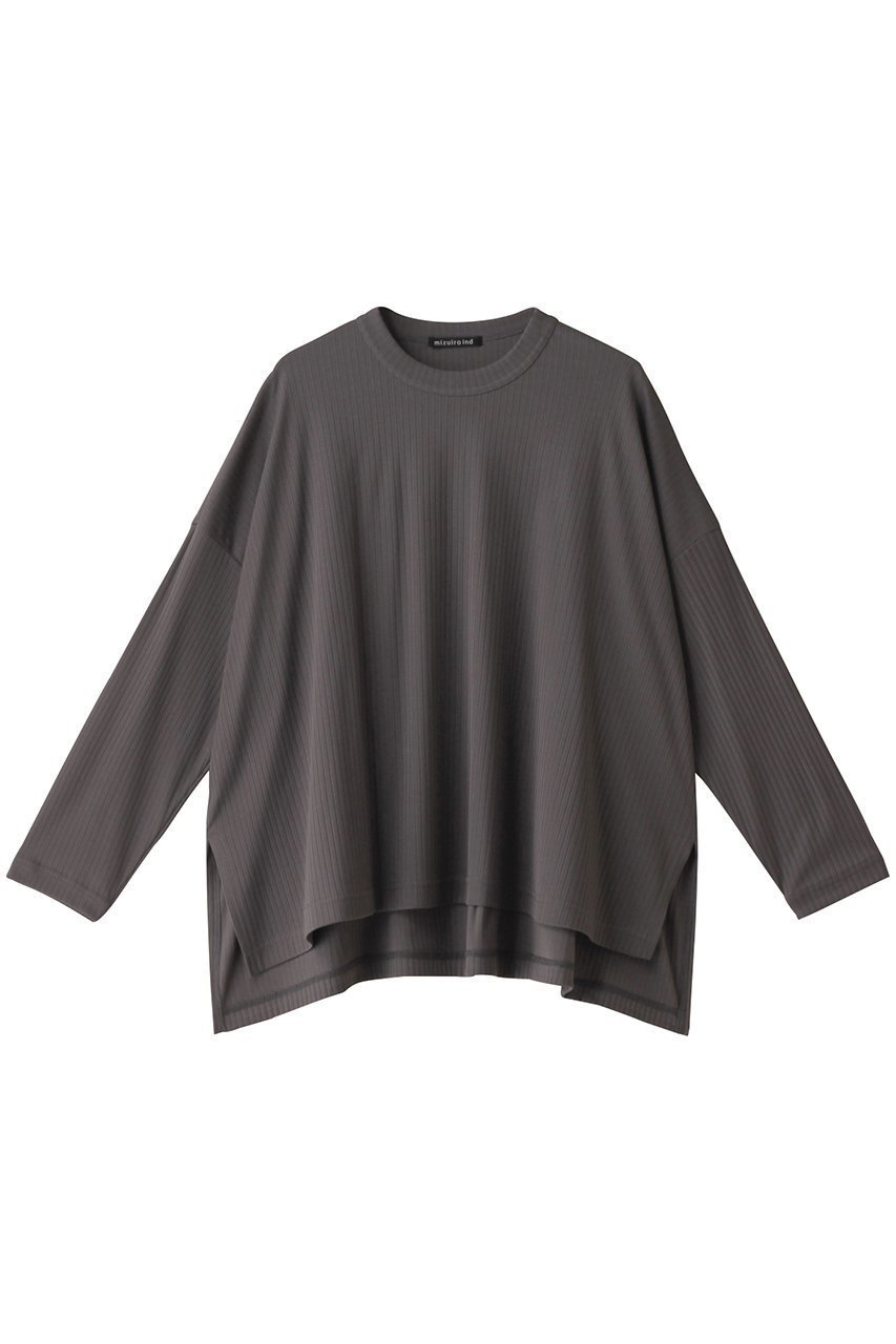 【ミズイロ インド/mizuiro ind】のcrew neck wide T Tシャツ インテリア・キッズ・メンズ・レディースファッション・服の通販 founy(ファニー) 　ファッション　Fashion　レディースファッション　Fashion for Women　トップス・カットソー　Cut & Sew Tops　シャツ・ブラウス・オフィスカジュアル　Elegant Blouses & Button-Ups　ロングTシャツ・Tシャツ　Longline T-Shirts & Tees　カットソー・ベーシックTシャツ　Cut-and-Sewn Tops / Stretch Tees & Basics　シンプル　Simple, Minimal　スリット　Slit, Slit Detail　スリーブ　Sleeve, Long Sleeve / Short Sleeve　ロング　Long, Long-Length　長袖　Long Sleeve, Full Sleeve　gray|ID: prp329100004607663 ipo3291000000032899127