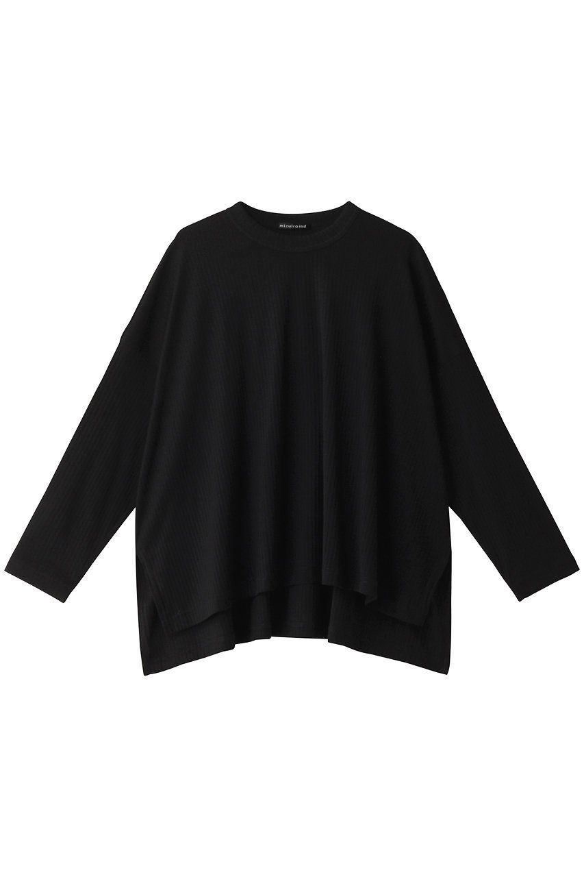 【ミズイロ インド/mizuiro ind】のcrew neck wide T Tシャツ インテリア・キッズ・メンズ・レディースファッション・服の通販 founy(ファニー) 　ファッション　Fashion　レディースファッション　Fashion for Women　トップス・カットソー　Cut & Sew Tops　シャツ・ブラウス・オフィスカジュアル　Elegant Blouses & Button-Ups　ロングTシャツ・Tシャツ　Longline T-Shirts & Tees　カットソー・ベーシックTシャツ　Cut-and-Sewn Tops / Stretch Tees & Basics　シンプル　Simple, Minimal　スリット　Slit, Slit Detail　スリーブ　Sleeve, Long Sleeve / Short Sleeve　ロング　Long, Long-Length　長袖　Long Sleeve, Full Sleeve　black|ID: prp329100004607663 ipo3291000000032899130